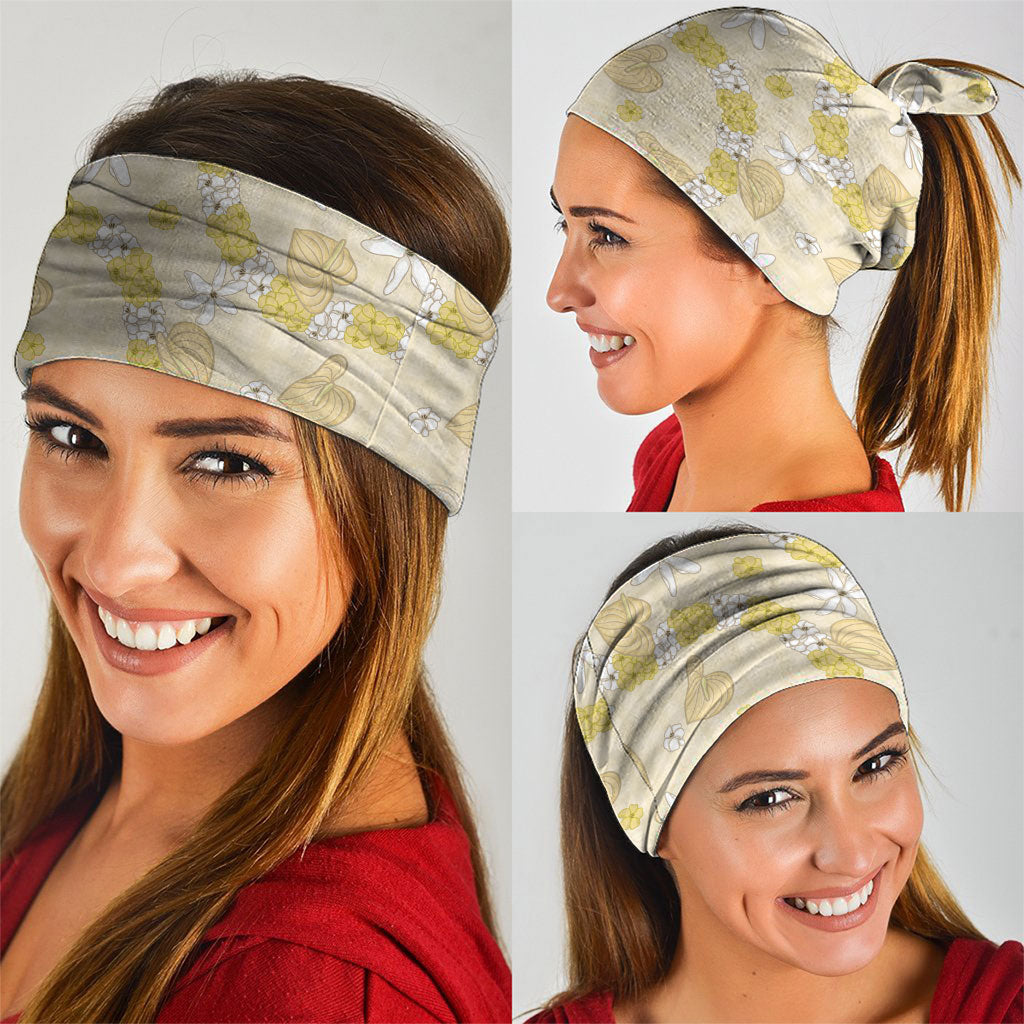 Hawaii Anthurium Tiare Pikake Lei Neck Gaiter Melemele Lauhala Art Pattern