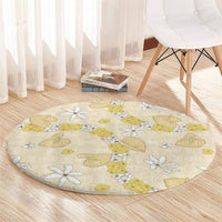 Hawaii Anthurium Tiare Pikake Lei Round Carpet Melemele Lauhala Art Pattern