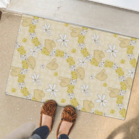 Hawaii Anthurium Tiare Pikake Lei Rubber Doormat Melemele Lauhala Art Pattern