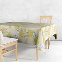Hawaii Anthurium Tiare Pikake Lei Tablecloth Melemele Lauhala Art Pattern