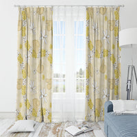 Hawaii Anthurium Tiare Pikake Lei Window Curtain Melemele Lauhala Art Pattern