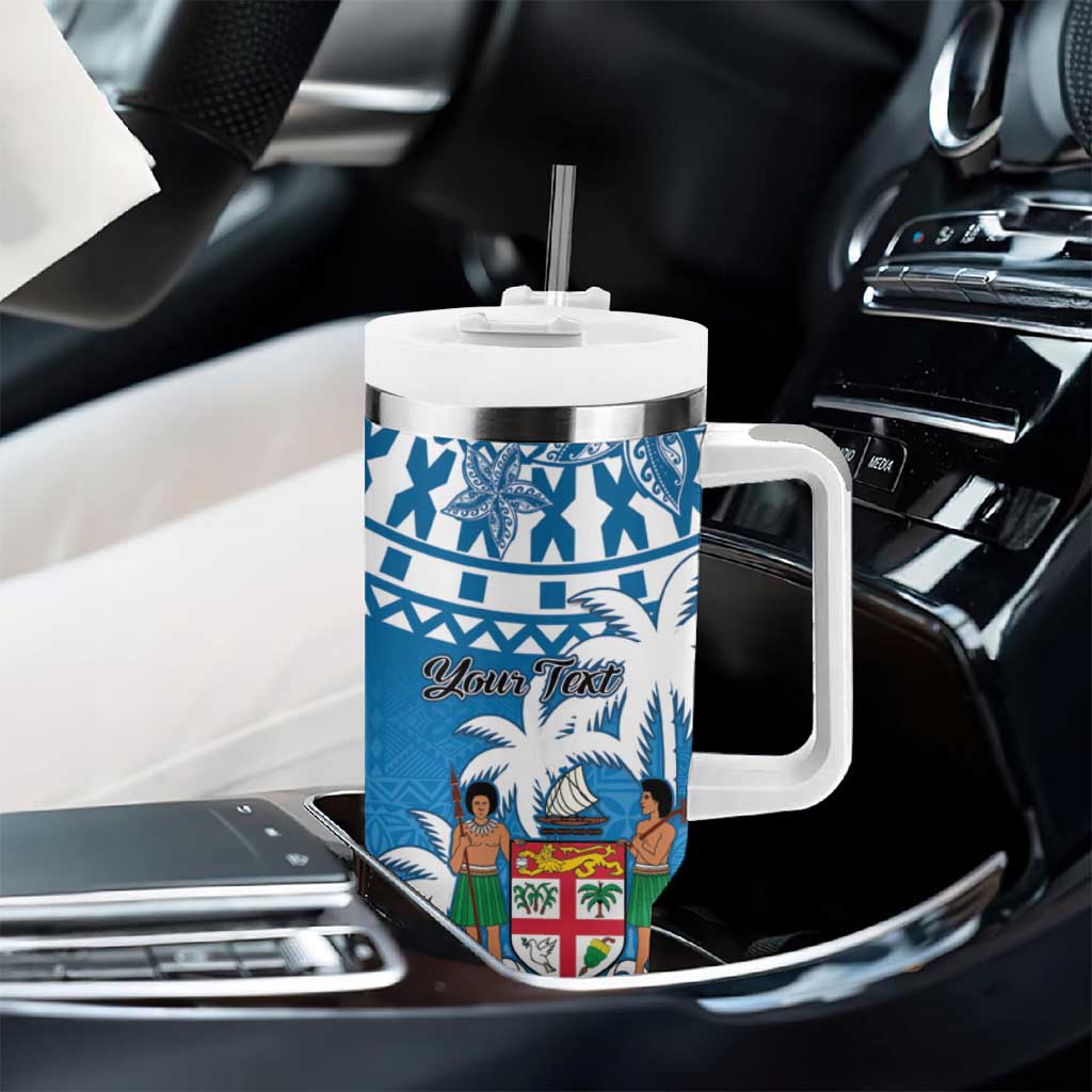 Personalised Fiji Tumbler With Handle Bula Fijian Tapa Pattern