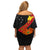 Personalised Papua New Guinea Family Matching Off Shoulder Short Dress and Hawaiian Shirt Bird Of Paradise With Tropical Flower LT01 - Polynesian Pride