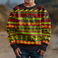 Personalised Hawaii Christmas Kid Ugly Christmas Sweater Hawaiian Quilt Pattern Reggae Version LT01 - Polynesian Pride