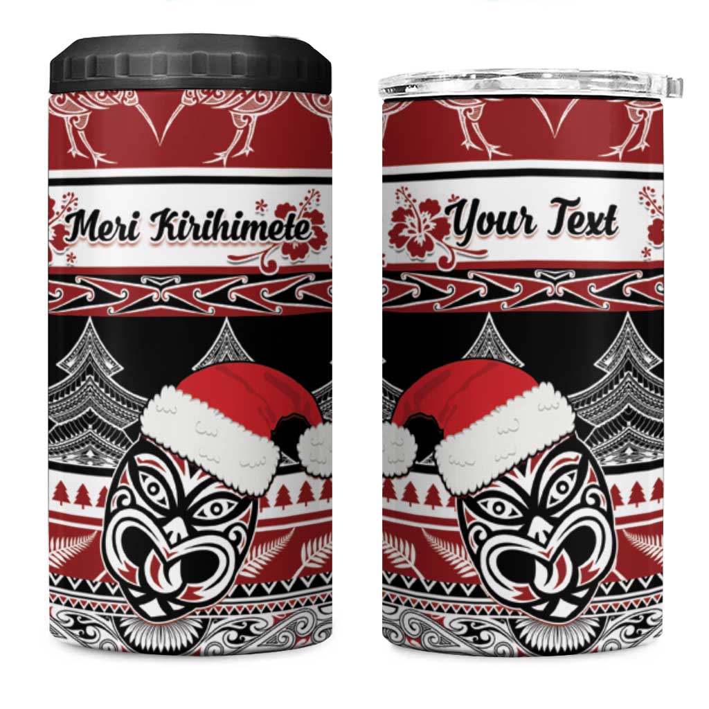 Custom New Zealand Christmas 4 in 1 Can Cooler Tumbler Maori Meri Kirihimete Moko LT01 One Size: 16 oz Red - Polynesian Pride