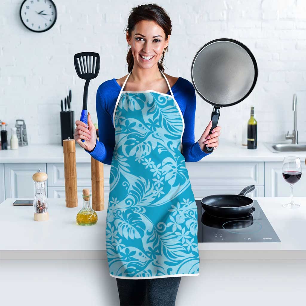 Tahiti Ninamu Tiare Floral Apron Monstera Palm Tropical Leaves LT01 - Polynesian Pride