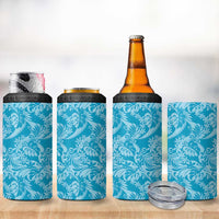 Tahiti Ninamu Tiare Floral 4 in 1 Can Cooler Tumbler Monstera Palm Tropical Leaves - Polynesian Pride