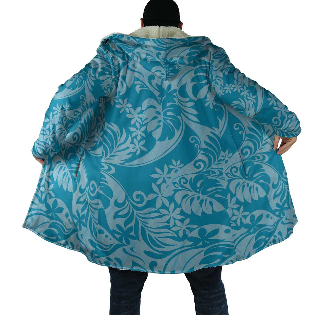 Tahiti Ninamu Tiare Floral Cloak Monstera Palm Tropical Leaves - Polynesian Pride