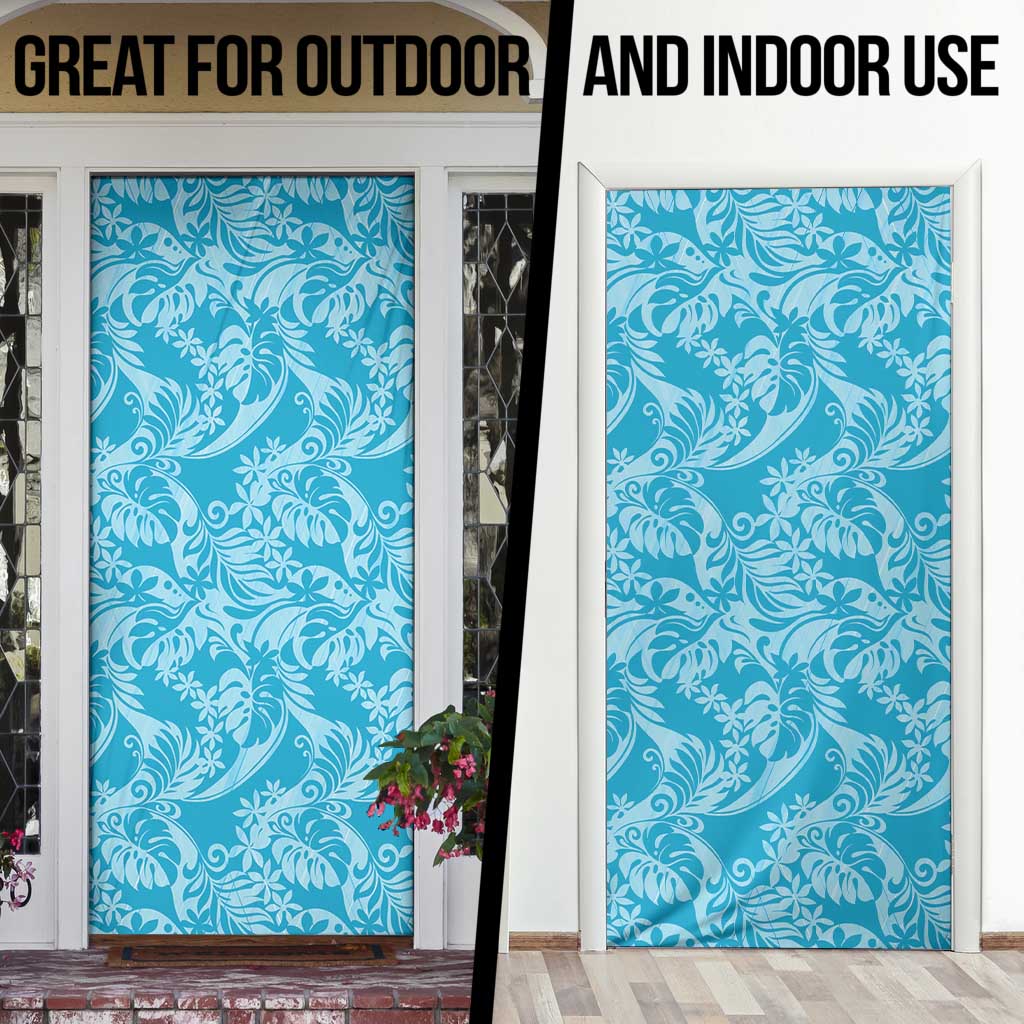 Tahiti Ninamu Tiare Floral Door Cover Monstera Palm Tropical Leaves - Polynesian Pride