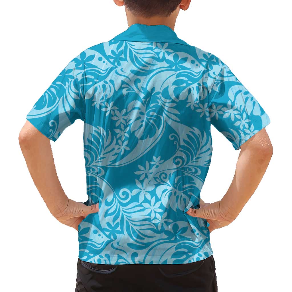 Tahiti Ninamu Tiare Floral Family Matching Mermaid Dress and Hawaiian Shirt Monstera Palm Tropical Leaves LT01 - Polynesian Pride