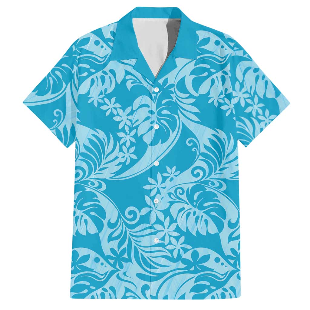 Tahiti Ninamu Tiare Floral Hawaiian Shirt Monstera Palm Tropical Leaves - Polynesian Pride