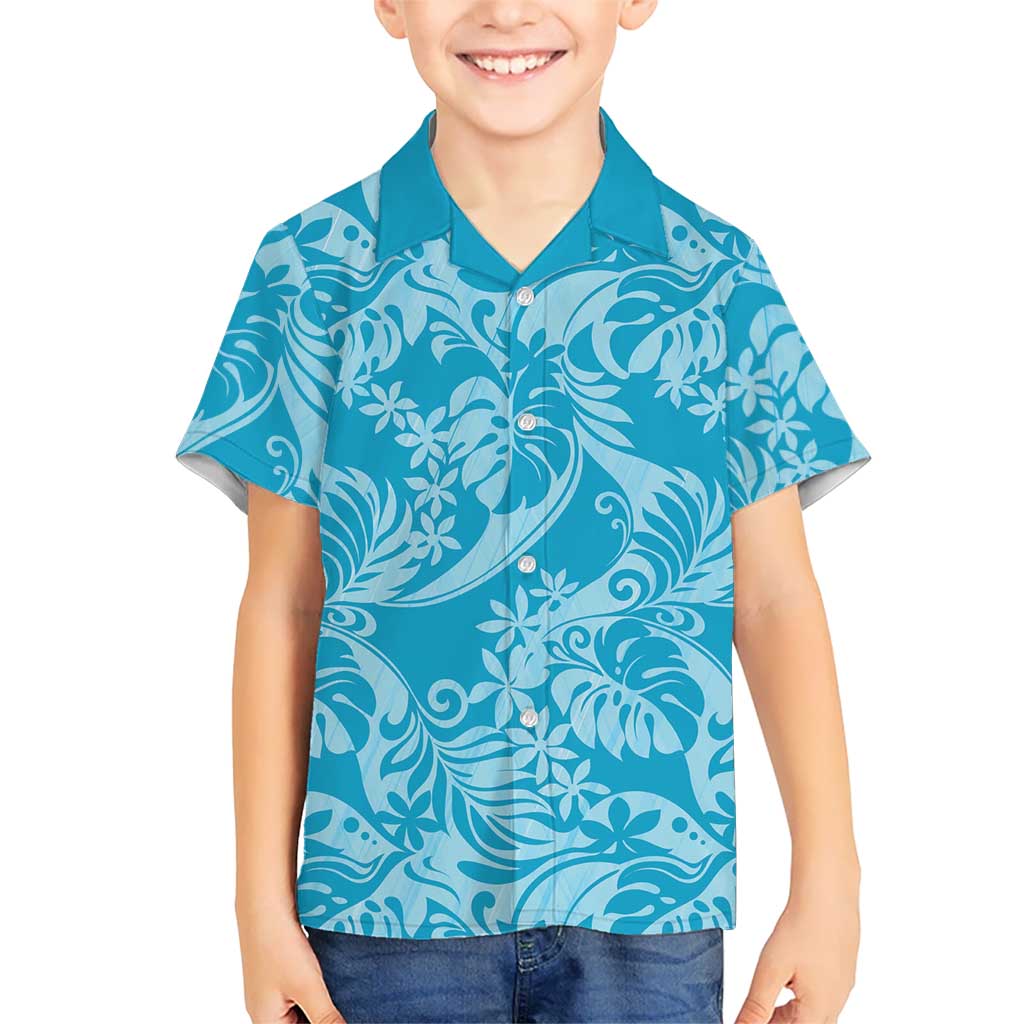 Tahiti Ninamu Tiare Floral Hawaiian Shirt Monstera Palm Tropical Leaves - Polynesian Pride