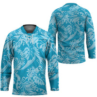 Tahiti Ninamu Tiare Floral Hockey Jersey Monstera Palm Tropical Leaves - Polynesian Pride