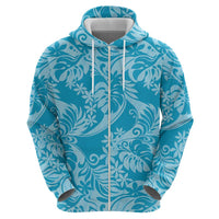 Tahiti Ninamu Tiare Floral Hoodie Monstera Palm Tropical Leaves - Polynesian Pride