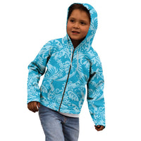 Tahiti Ninamu Tiare Floral Kid Hoodie Monstera Palm Tropical Leaves LT01 - Polynesian Pride