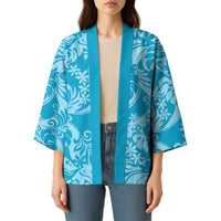 Tahiti Ninamu Tiare Floral Kimono Monstera Palm Tropical Leaves LT01 - Polynesian Pride