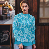 Tahiti Ninamu Tiare Floral Ugly Christmas Sweater Monstera Palm Tropical Leaves - Polynesian Pride