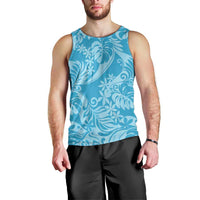 Tahiti Ninamu Tiare Floral Men Tank Top Monstera Palm Tropical Leaves - Polynesian Pride