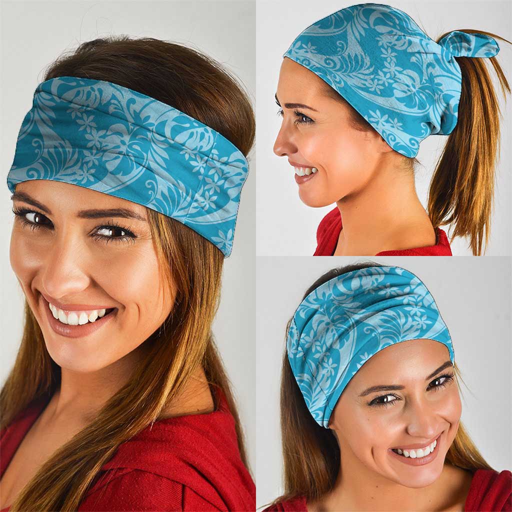 Tahiti Ninamu Tiare Floral Neck Gaiter Monstera Palm Tropical Leaves - Polynesian Pride
