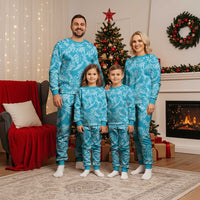Tahiti Ninamu Tiare Floral Christmas Pajama Set Monstera Palm Tropical Leaves - Polynesian Pride