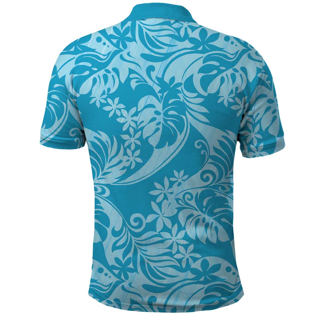 Tahiti Ninamu Tiare Floral Polo Shirt Monstera Palm Tropical Leaves - Polynesian Pride