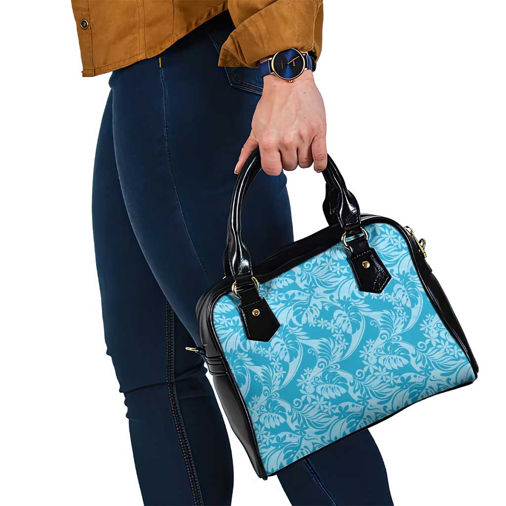 Tahiti Ninamu Tiare Floral Shoulder Handbag Monstera Palm Tropical Leaves - Polynesian Pride