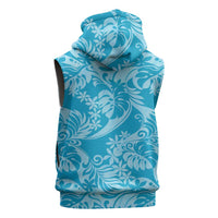 Tahiti Ninamu Tiare Floral Sleeveless Zip Hoodie Monstera Palm Tropical Leaves - Polynesian Pride