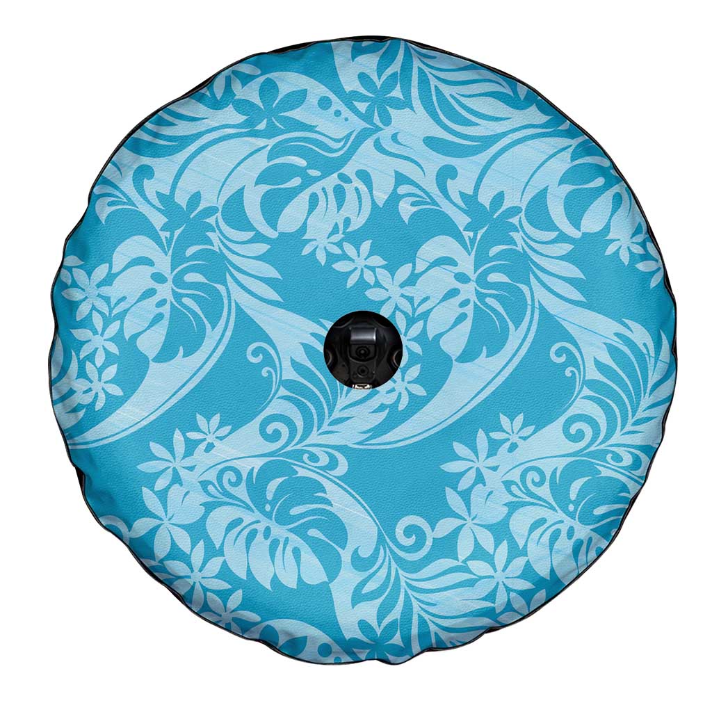 Tahiti Ninamu Tiare Floral Spare Tire Cover Monstera Palm Tropical Leaves - Polynesian Pride