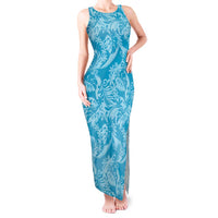 Tahiti Ninamu Tiare Floral Tank Maxi Dress Monstera Palm Tropical Leaves - Polynesian Pride