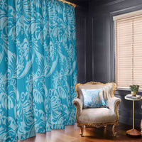 Tahiti Ninamu Tiare Floral Window Curtain Monstera Palm Tropical Leaves - Polynesian Pride
