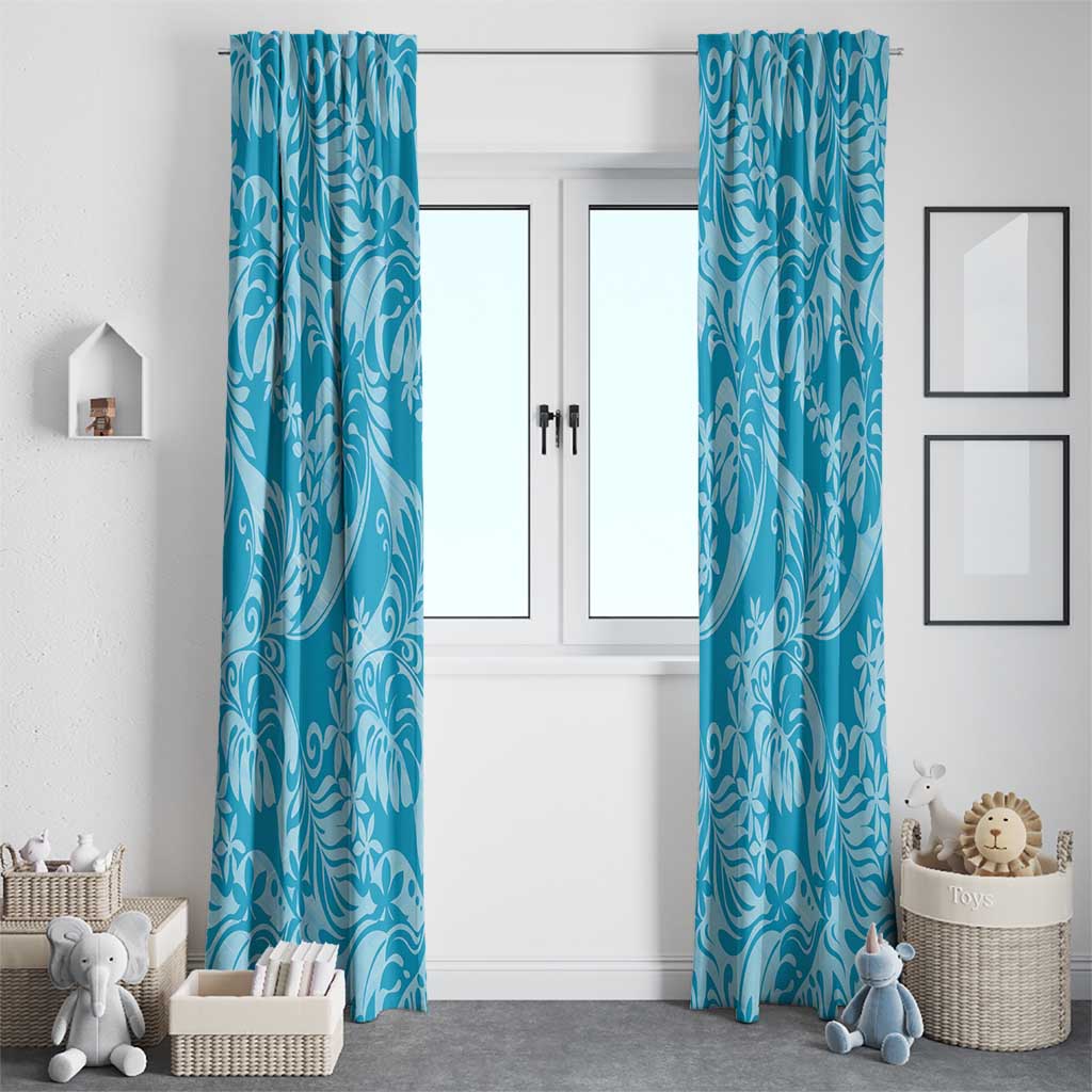 Tahiti Ninamu Tiare Floral Window Curtain Monstera Palm Tropical Leaves - Polynesian Pride