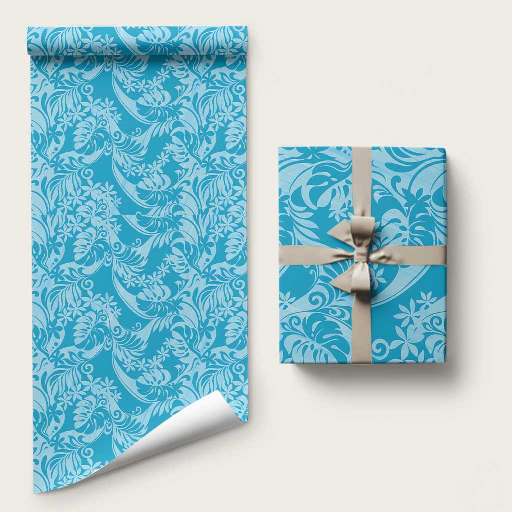 Tahiti Ninamu Tiare Floral Wrapping Paper Monstera Palm Tropical Leaves - Polynesian Pride