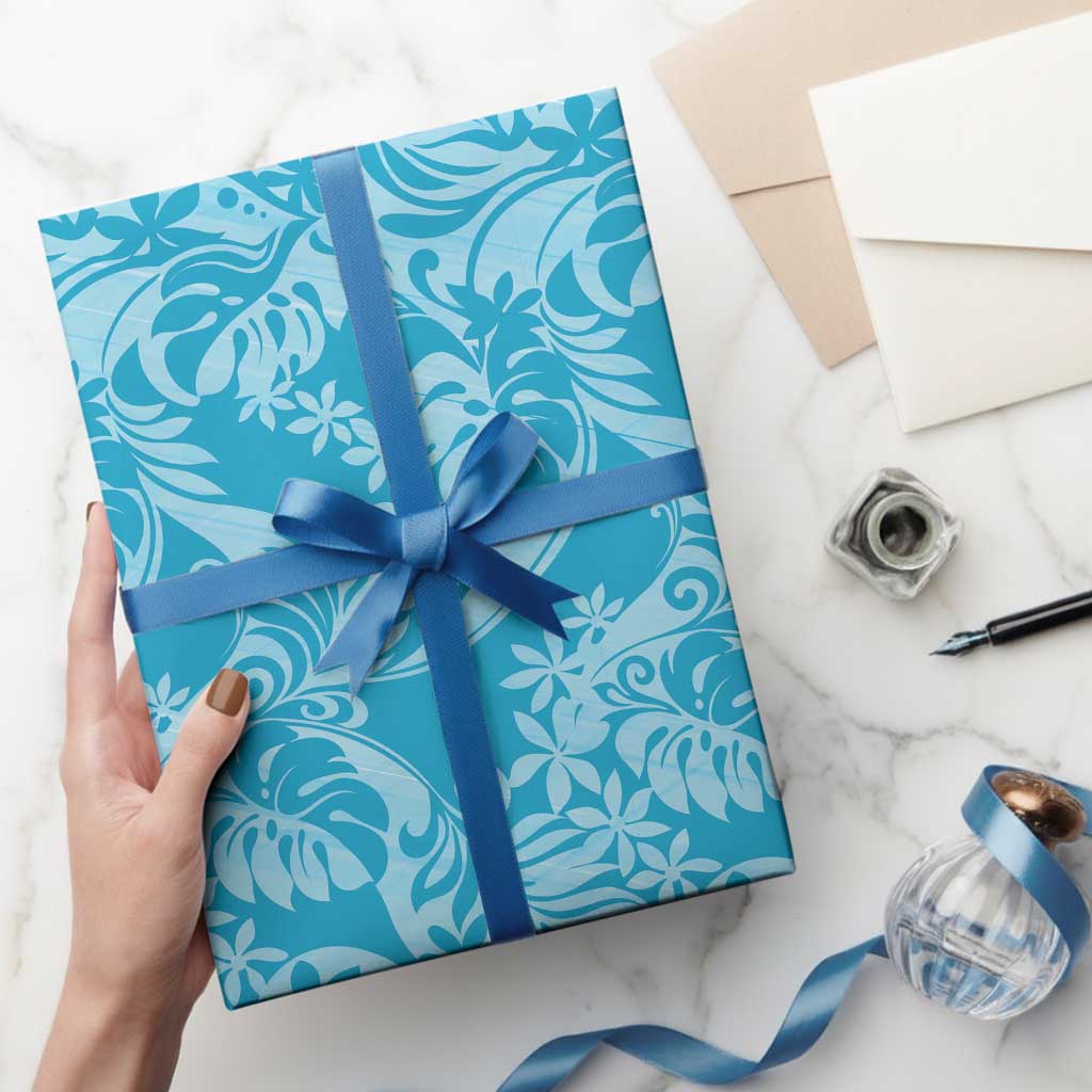 Tahiti Ninamu Tiare Floral Wrapping Paper Monstera Palm Tropical Leaves - Polynesian Pride