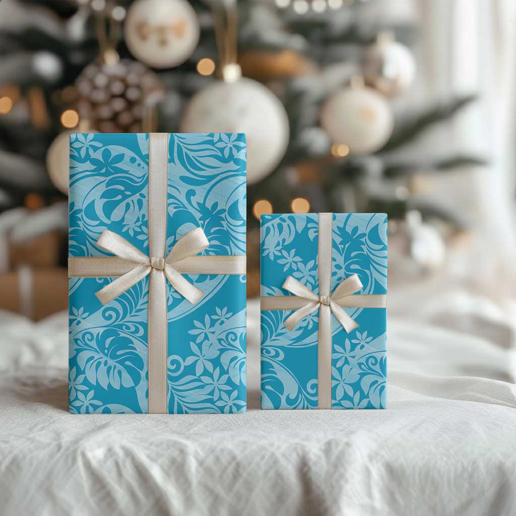 Tahiti Ninamu Tiare Floral Wrapping Paper Monstera Palm Tropical Leaves - Polynesian Pride