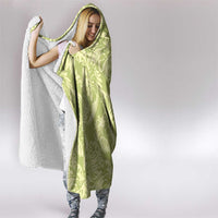 Tahiti Olive Tiare Floral Hooded Blanket Monstera Palm Tropical Leaves - Polynesian Pride