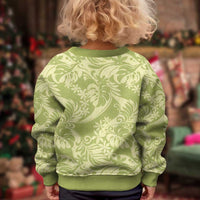Tahiti Olive Tiare Floral Kid Ugly Christmas Sweater Monstera Palm Tropical Leaves LT01 - Polynesian Pride