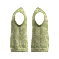 Tahiti Olive Tiare Floral Christmas Knitted V-Neck Vest Monstera Palm Tropical Leaves LT01 - Polynesian Pride