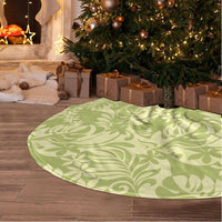 Tahiti Olive Tiare Floral Tree Skirt Monstera Palm Tropical Leaves LT01 - Polynesian Pride