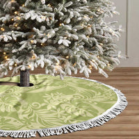 Tahiti Olive Tiare Floral Tree Skirt Monstera Palm Tropical Leaves LT01 - Polynesian Pride