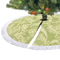 Tahiti Olive Tiare Floral Tree Skirt Monstera Palm Tropical Leaves LT01 - Polynesian Pride