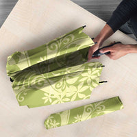 Tahiti Olive Tiare Floral Umbrella Monstera Palm Tropical Leaves LT01 - Polynesian Pride