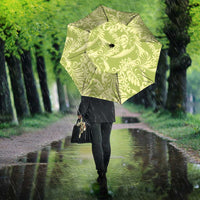 Tahiti Olive Tiare Floral Umbrella Monstera Palm Tropical Leaves LT01 - Polynesian Pride
