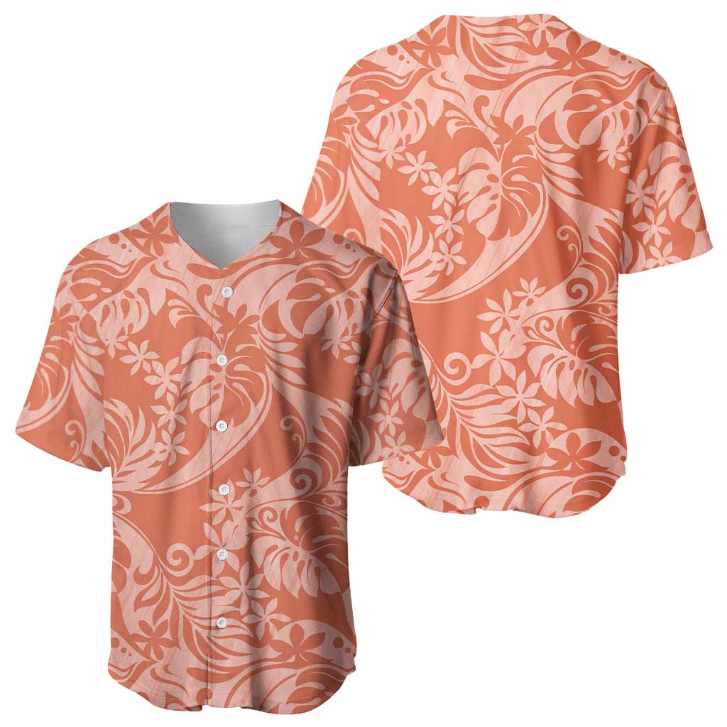 Tahiti Puatou Tiare Floral Baseball Jersey Monstera Palm Tropical Leaves - Polynesian Pride