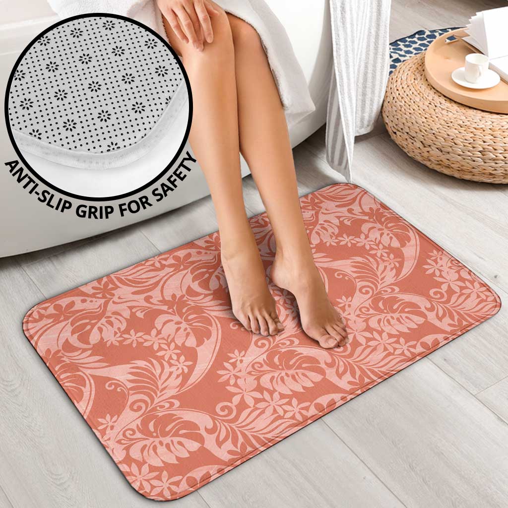 Tahiti Puatou Tiare Floral Bathroom Set Monstera Palm Tropical Leaves - Polynesian Pride