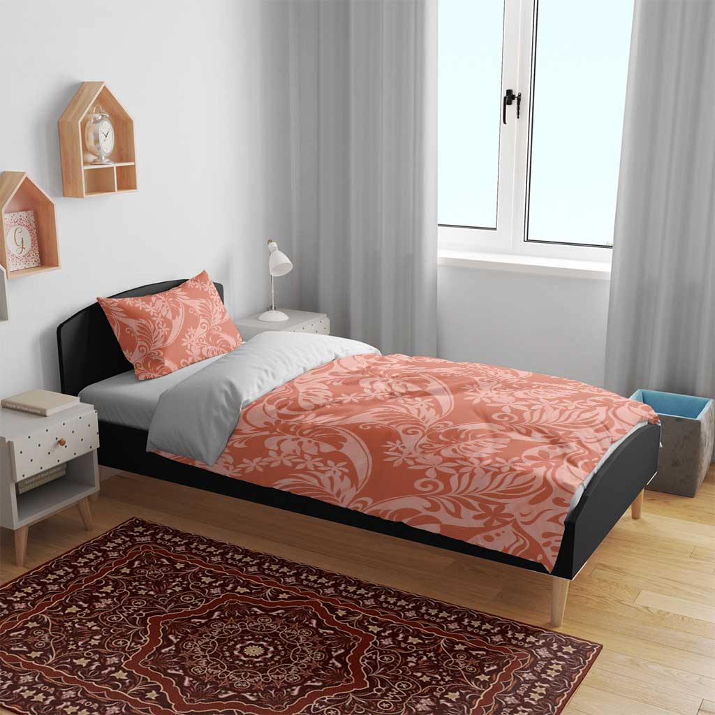 Tahiti Puatou Tiare Floral Bedding Set Monstera Palm Tropical Leaves - Polynesian Pride