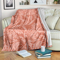 Tahiti Puatou Tiare Floral Blanket Monstera Palm Tropical Leaves LT01 Orange - Polynesian Pride