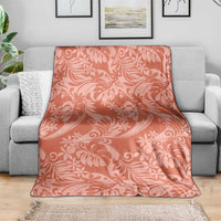 Tahiti Puatou Tiare Floral Blanket Monstera Palm Tropical Leaves LT01 - Polynesian Pride