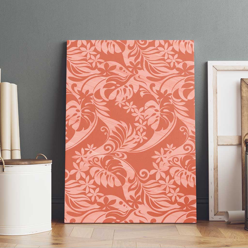 Tahiti Puatou Tiare Floral Canvas Wall Art Monstera Palm Tropical Leaves - Polynesian Pride