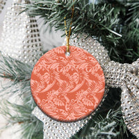 Tahiti Puatou Tiare Floral Ceramic Ornament Monstera Palm Tropical Leaves - Polynesian Pride