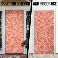 Tahiti Puatou Tiare Floral Door Cover Monstera Palm Tropical Leaves - Polynesian Pride